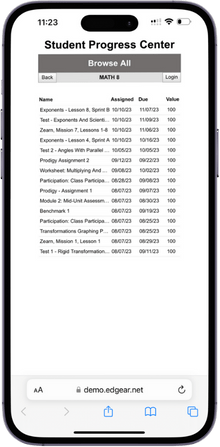Browse School Courses Student Progress Center