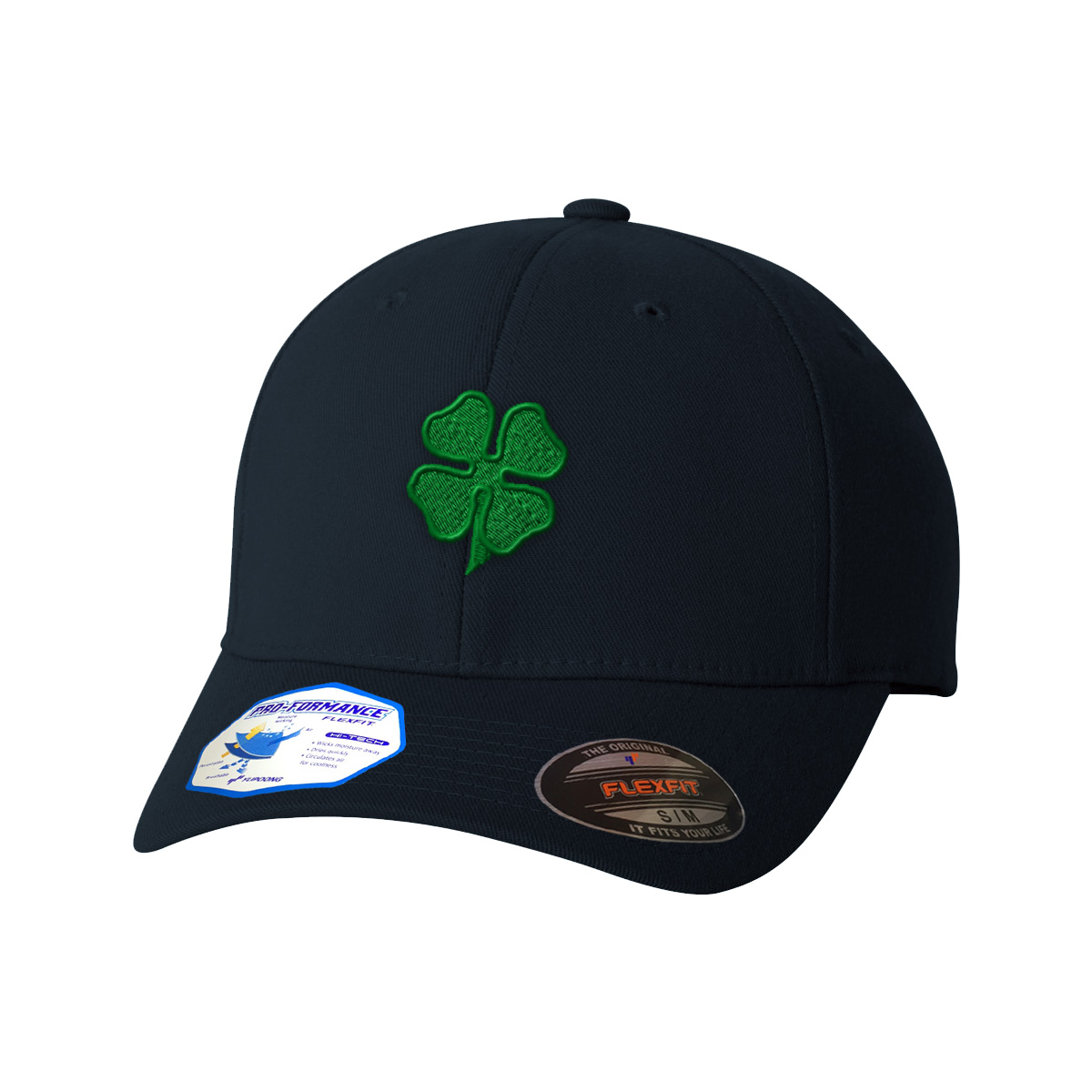 Flexfit Hats for Men & Women 4 Leaf Clover Embroidery Polyester Dad