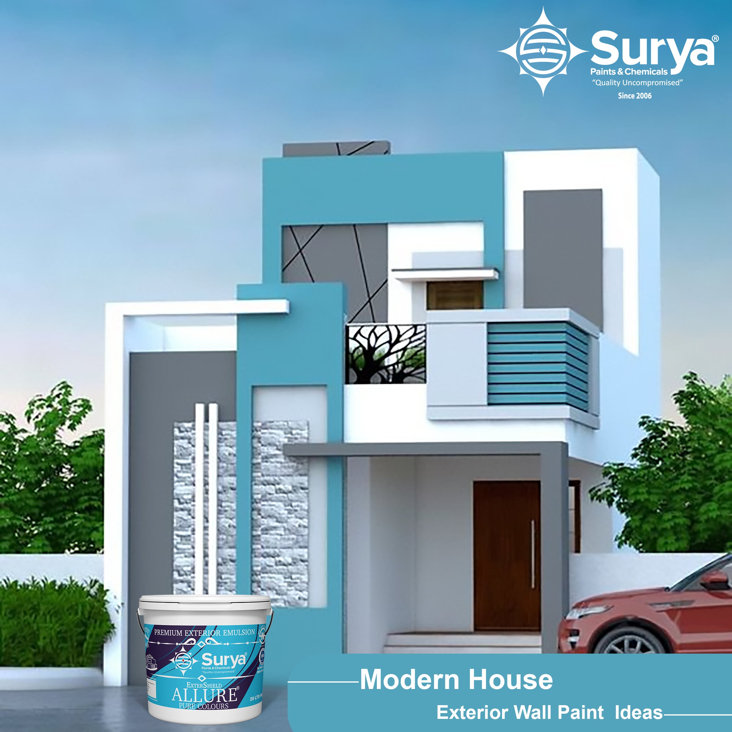 Modern House Exterior Wall Paint Ideas Surya Paints