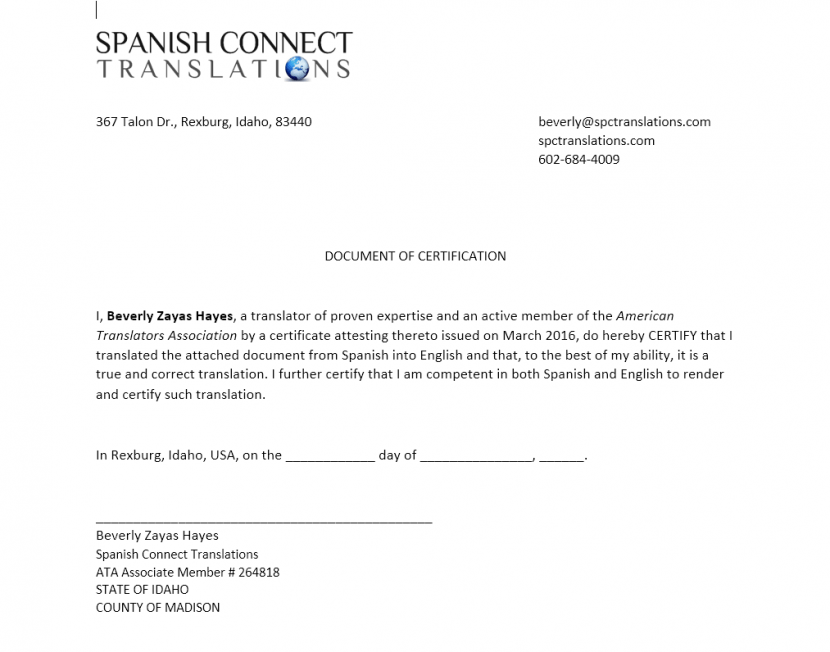 ¿Qué es una traducción certificada? SPANISH CONNECT TRANSLATIONS