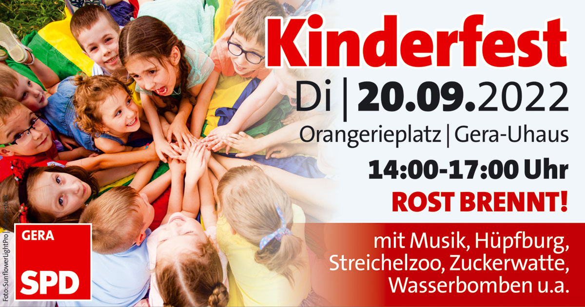 SPDKinderfest am 20. September am Orangerieplatz › SPD Gera Soziale