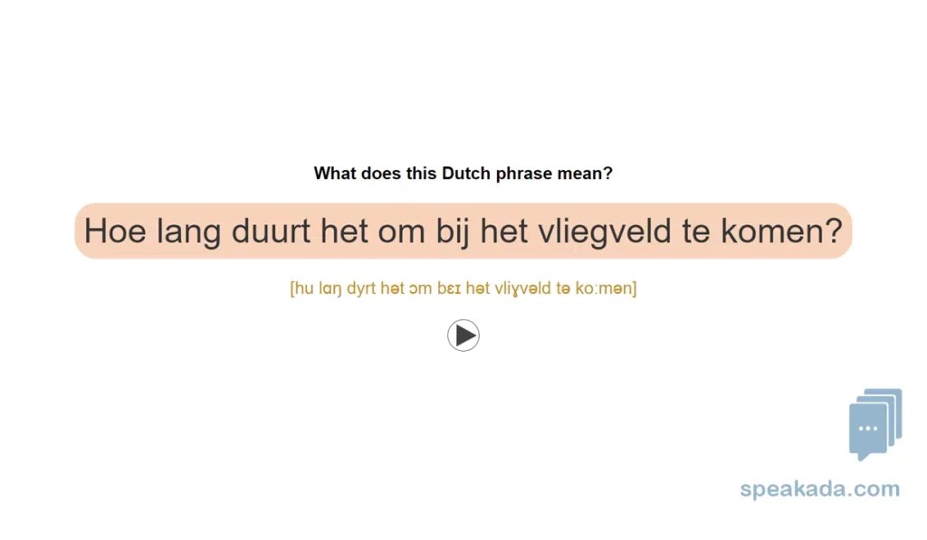 Common Dutch Phrases Anki Flashcards SPEAKADA