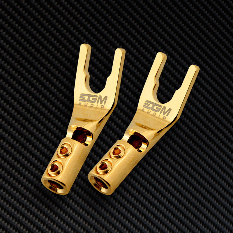 EGM Audio Spade Plug Gold, Silver or Copper Plated Speaker Re Store