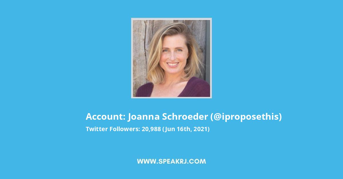 Joanna Schroeder Twitter Followers Statistics / Analytics SPEAKRJ Stats