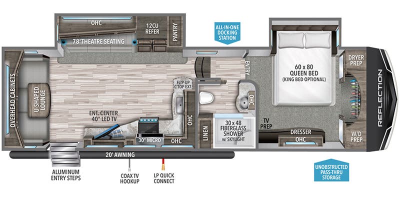 2021 Grand Design Reflection 310RLS specs and literature guide