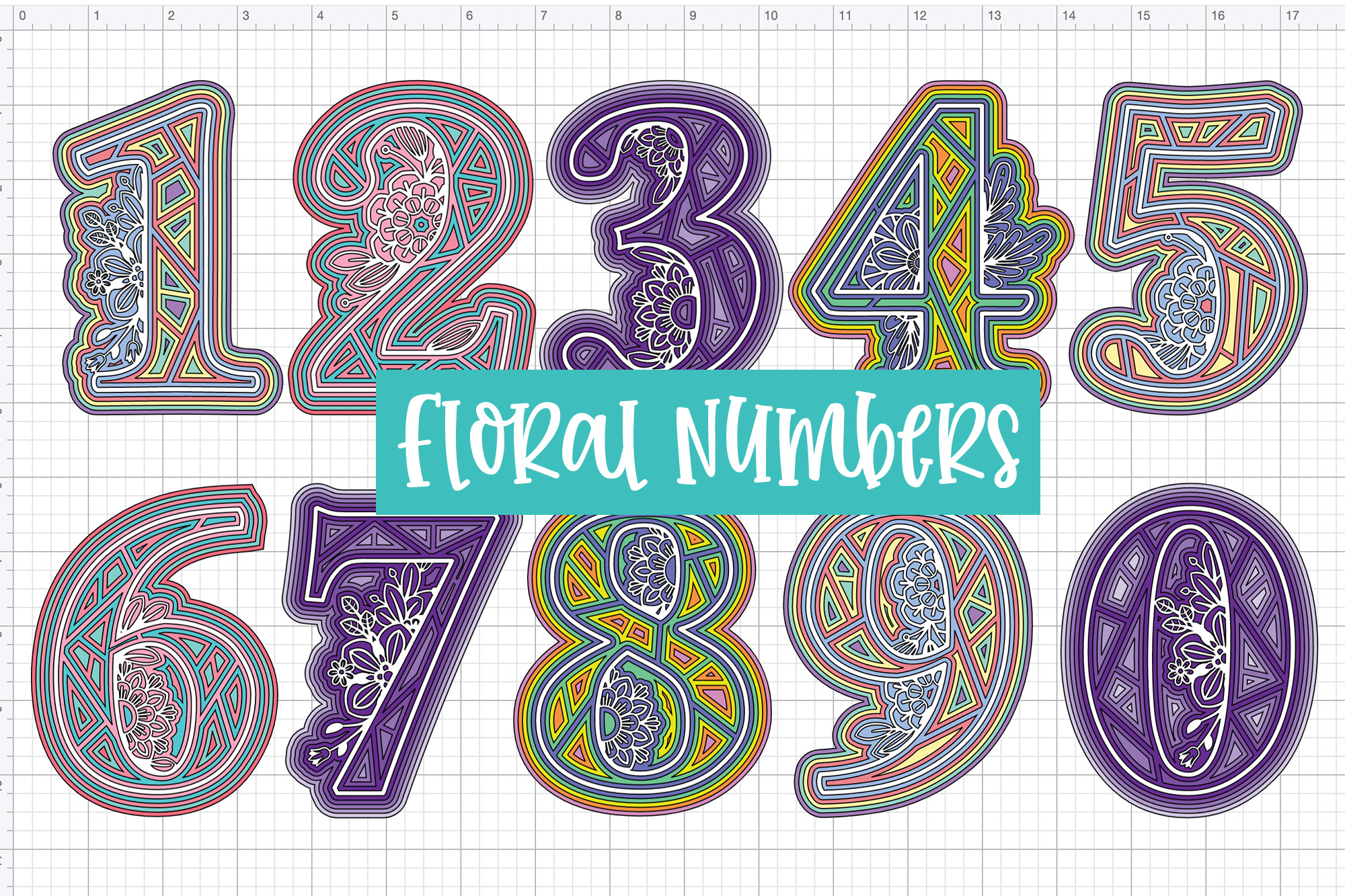LAYERED MANDALA NUMBERS FREE CUT FILES Special Heart Studio