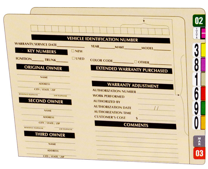 File System File Shelving Year Labels Specialized Forms
