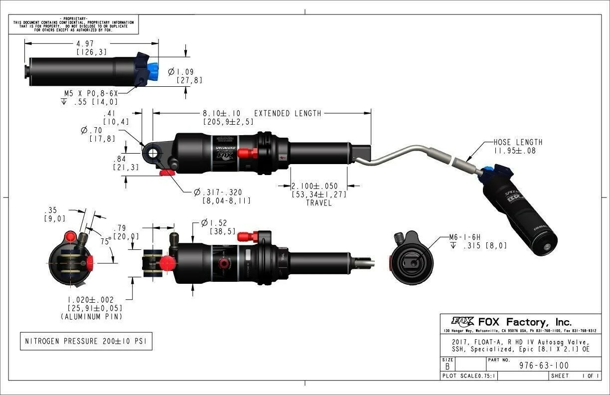 Specialized Epic Brain Fox Rear Shock Specialized Mountain Bike