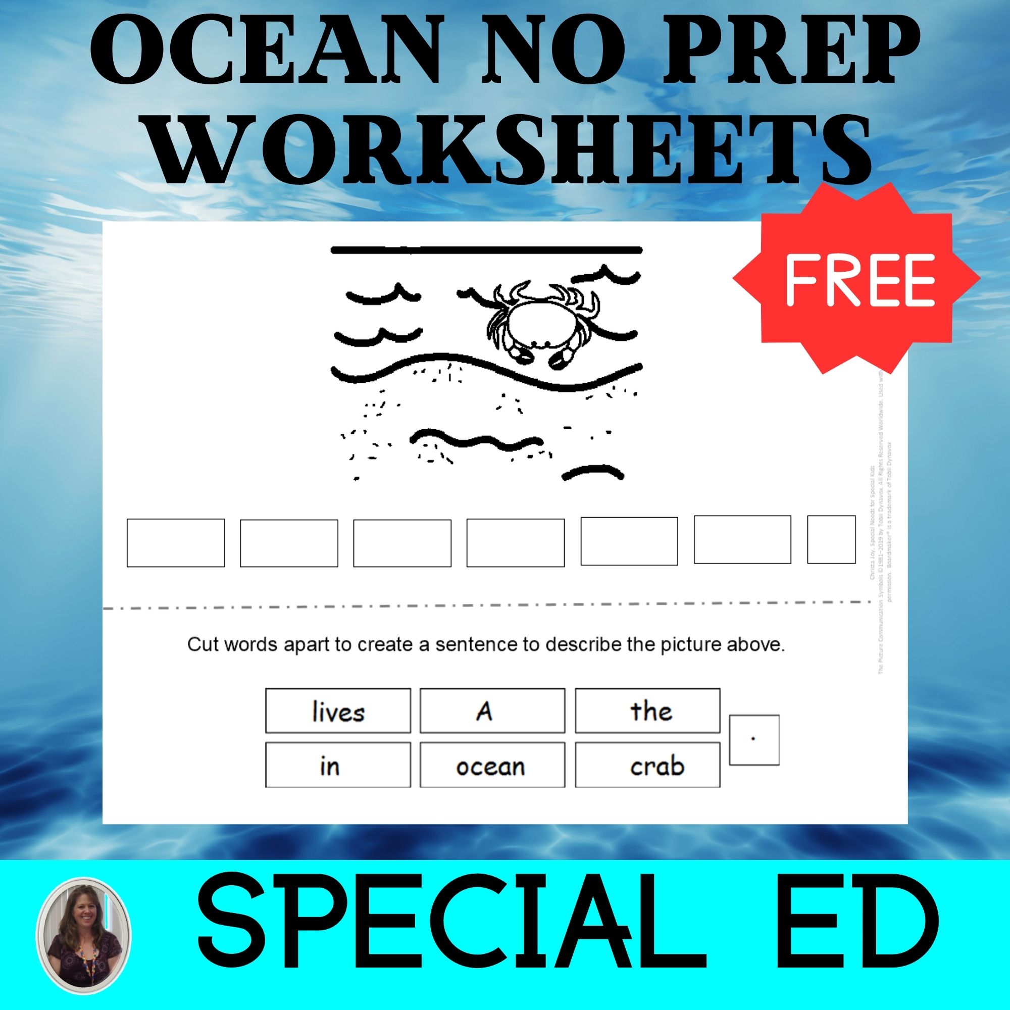 No Prep Ocean Theme for Special Education Free Sample • Special Needs for Special Kids