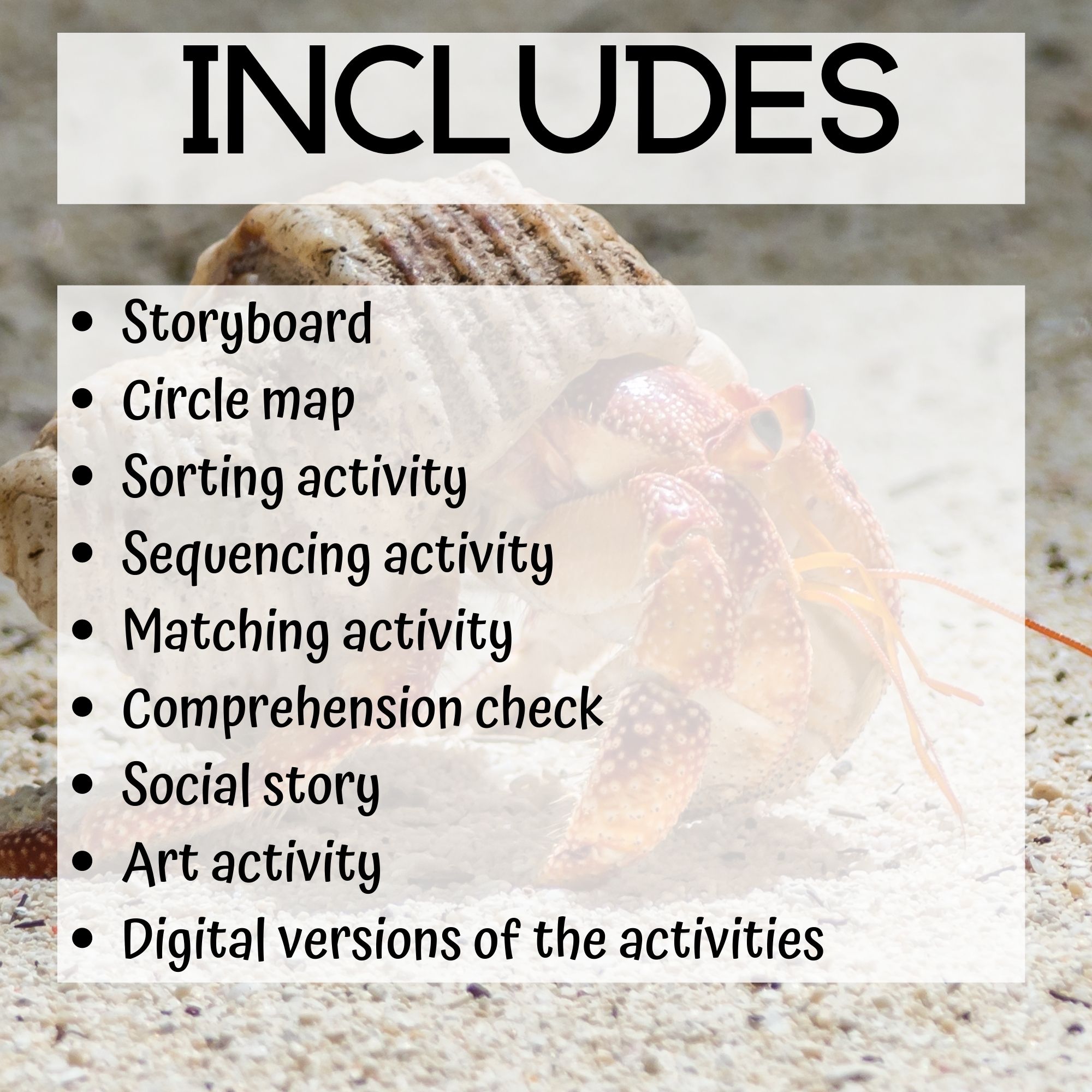 A House for Hermit Crab for Special Education PRINT AND DIGITAL