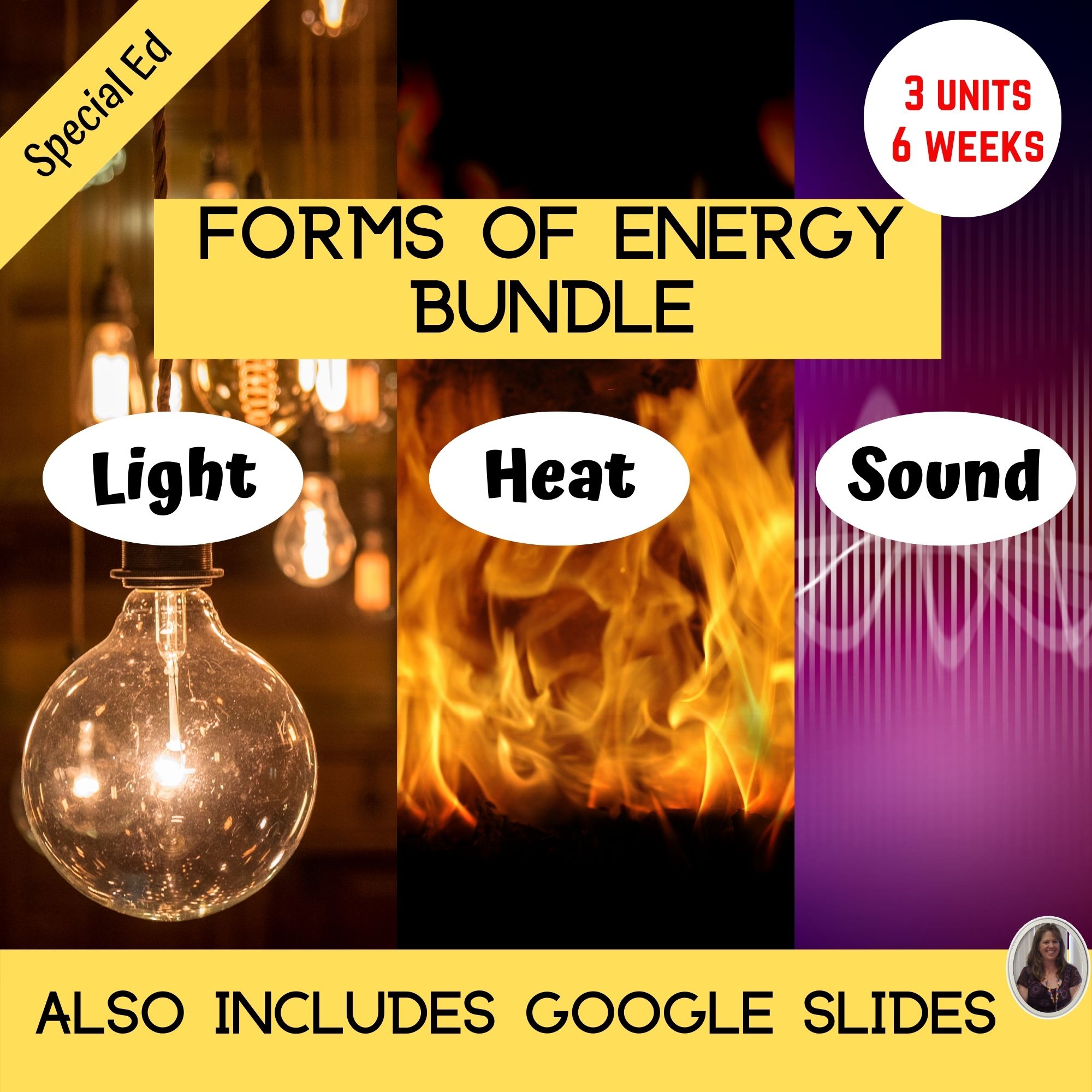 Forms of Energy Bundle Thermal, Light, Sound for Special Ed PRINT and