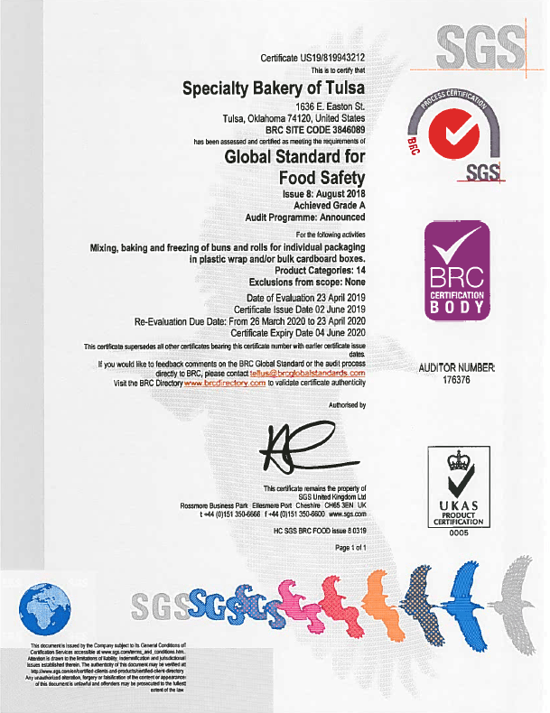 Specialty Bakery of Tulsa, Inc.