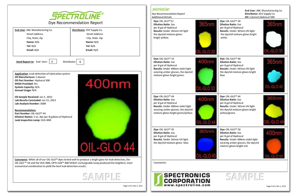 Oil Sample Test Kits for Industrial Leak Detection Spectroline