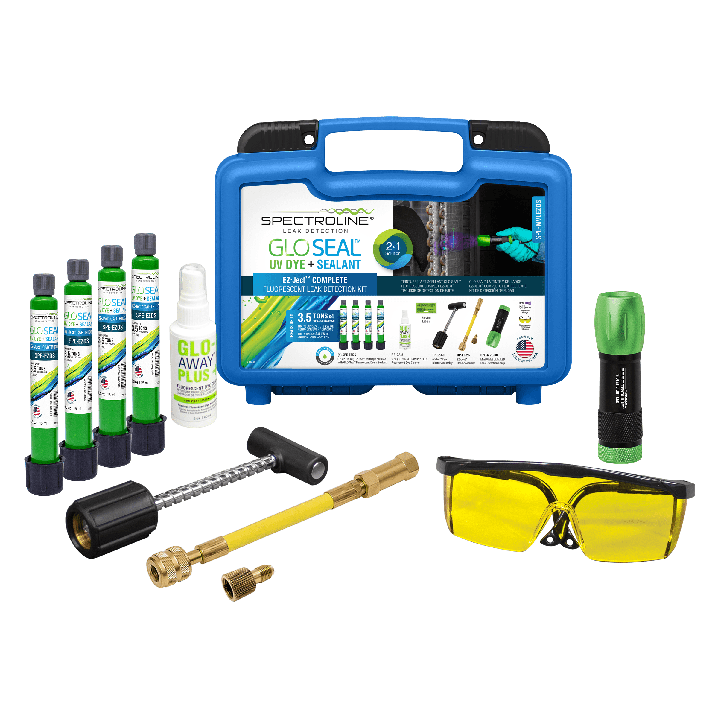 GLO Seal EZJect Complete Leak Detection Kit Spectroline