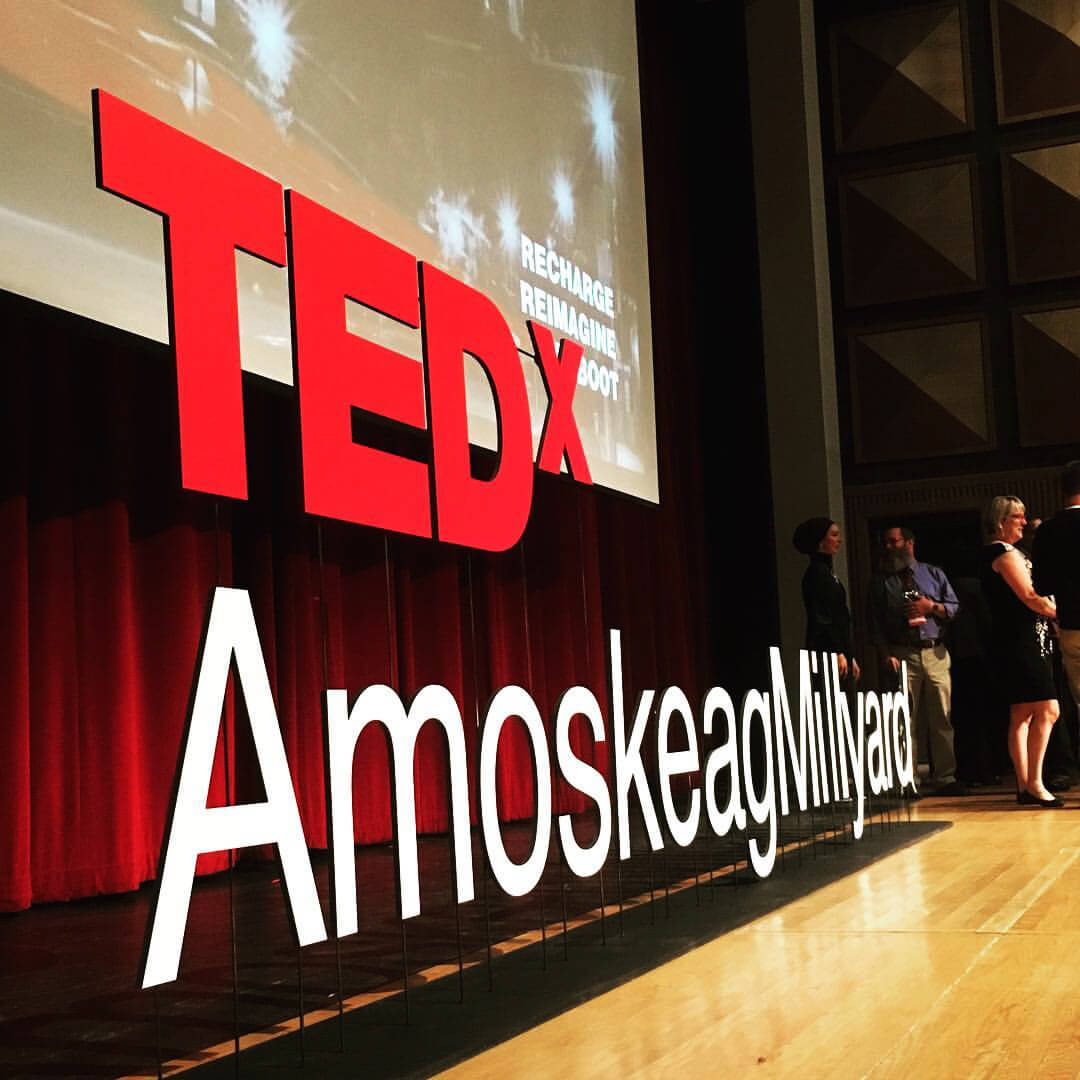 TEDx Event Logo Floating Stage Letters Custom Cutout Letters