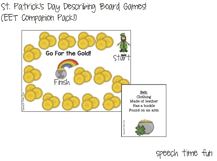 St. Patrick's Day Describing Board Games (EET COMPANION PACK!) Speech