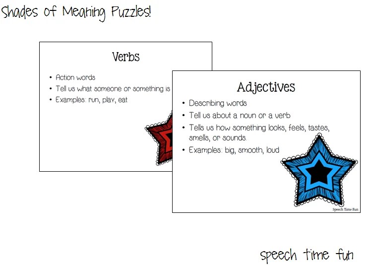 Shades of Meaning Puzzles! Speech Time Fun Speech and Language