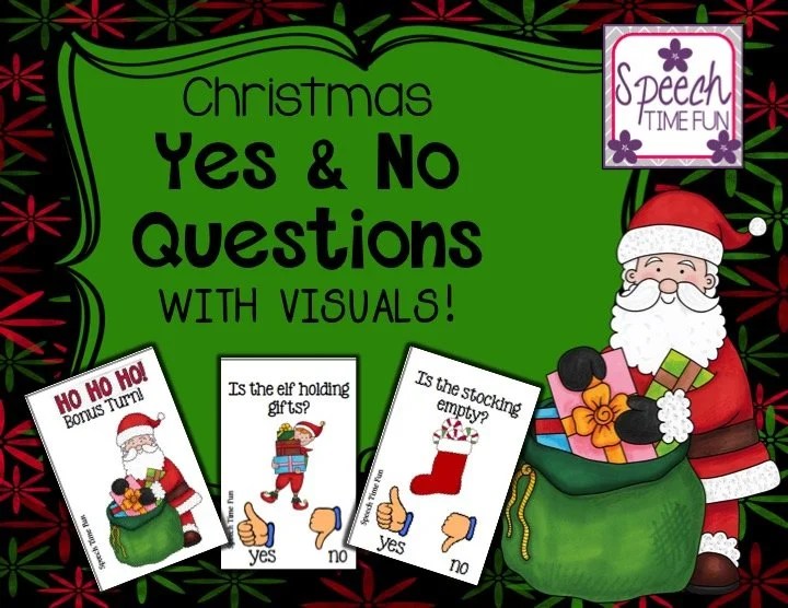 Christmas Yes No Questions Card Game! Speech Time Fun Speech and
