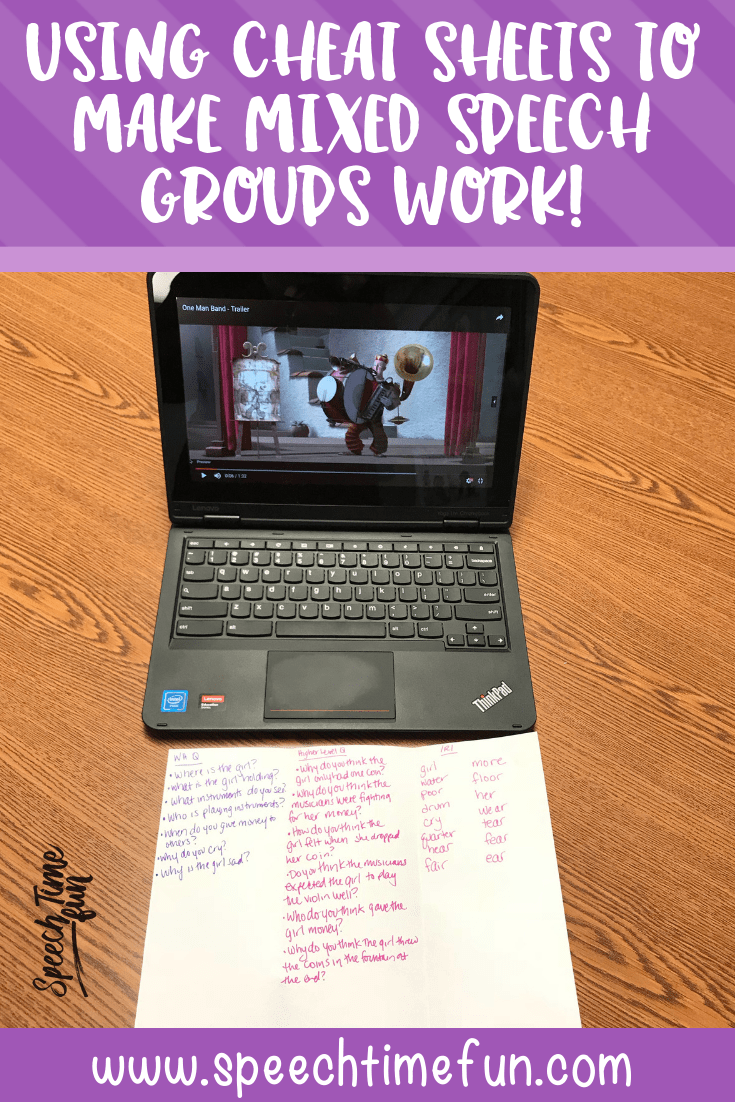 Using Cheat Sheets to Make Mixed Speech and Language Groups Work