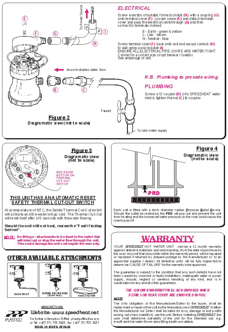 Speedheat Instantaneous water heaters are cheap and easy to install, Speedheat water heaters, A
