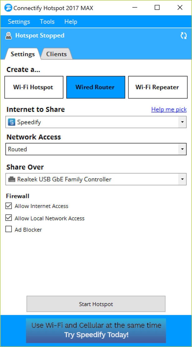How to Share a VPN Connection on LAN Over Speedify