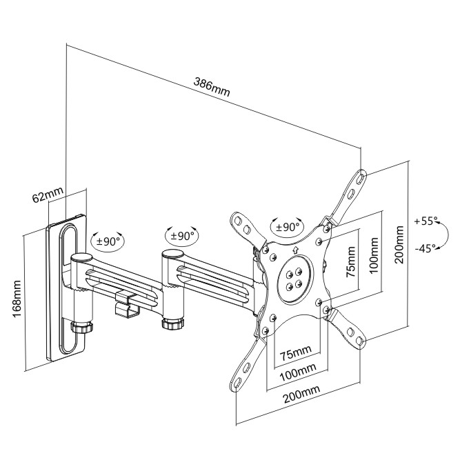 Full Motion RV TV Wall Mount SPEED