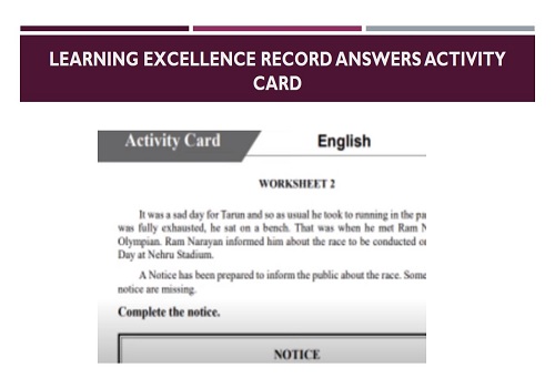 Learning Excellence Record STD/Class 9 Answers Class 9