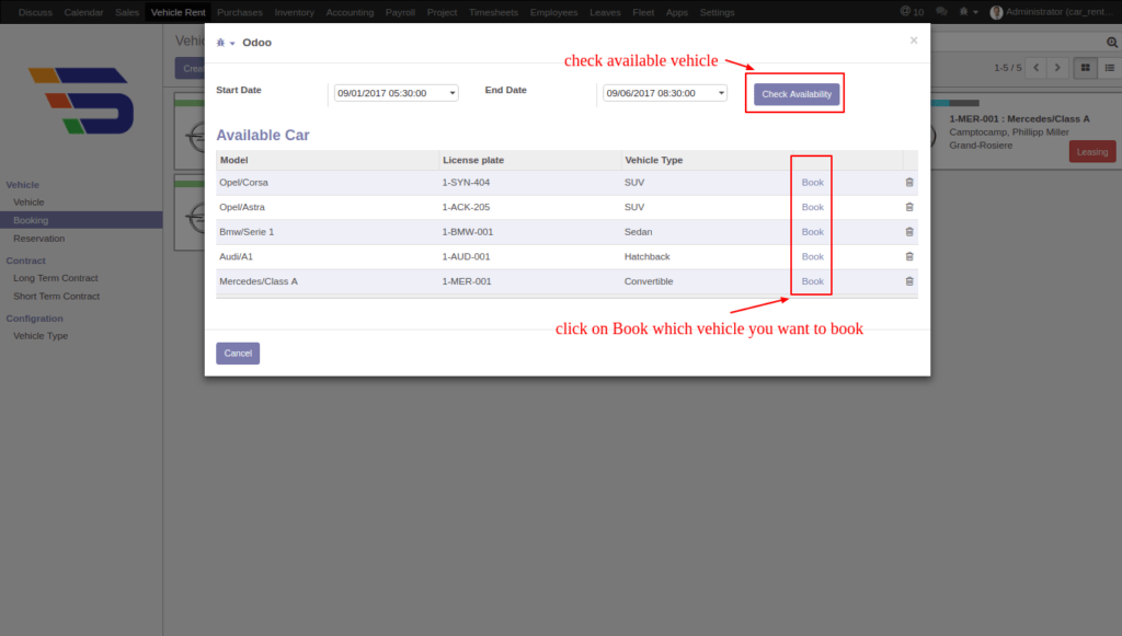Vehicle On Rent Modules SpellBoundSS