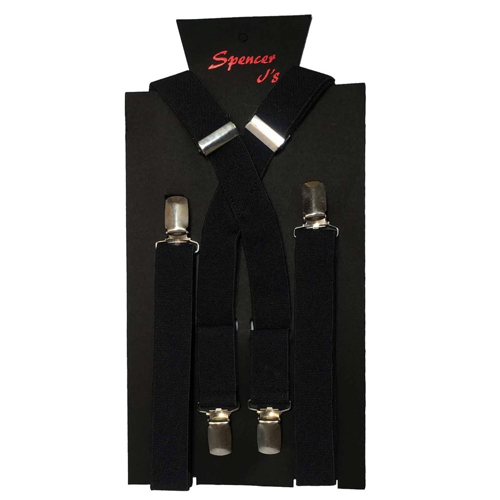 Black Men’s Suspenders 1inch X Back Spencer J's