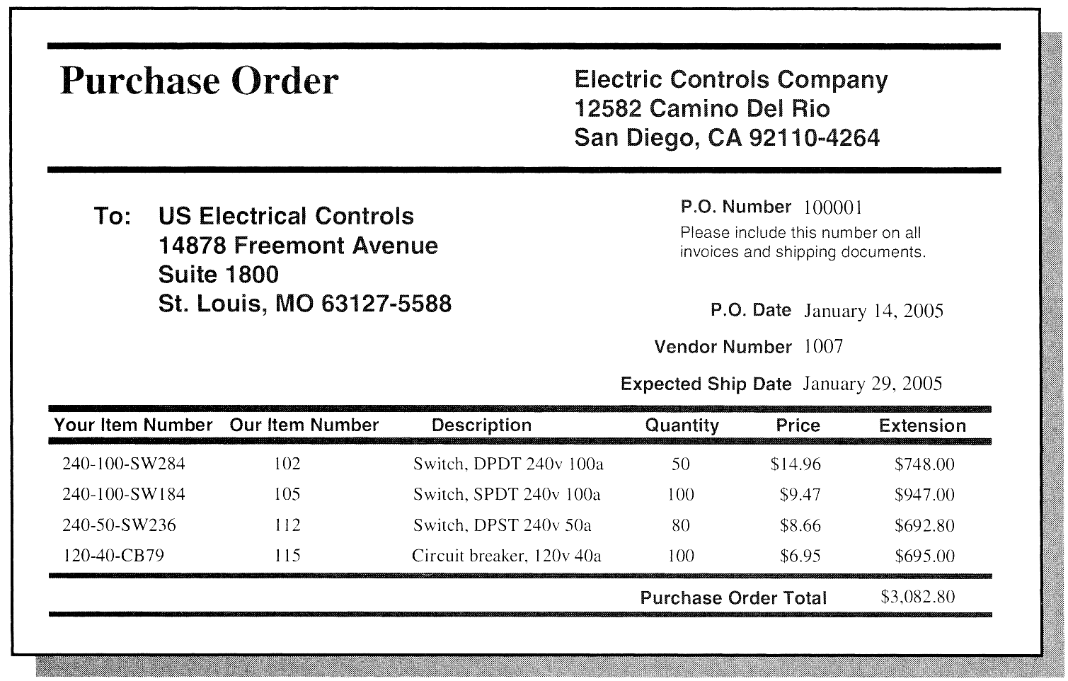 Company Purchase Order Template