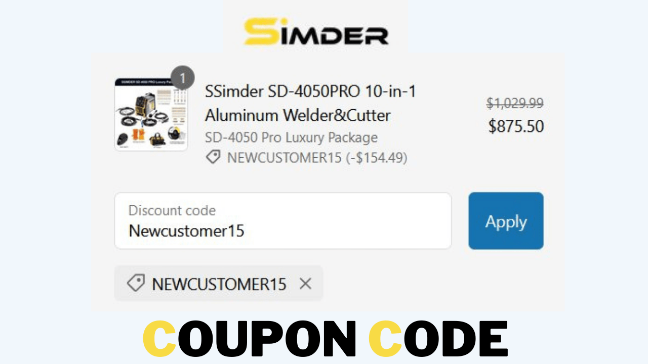 200.00 off Simder Welder Discount Code SIMDER