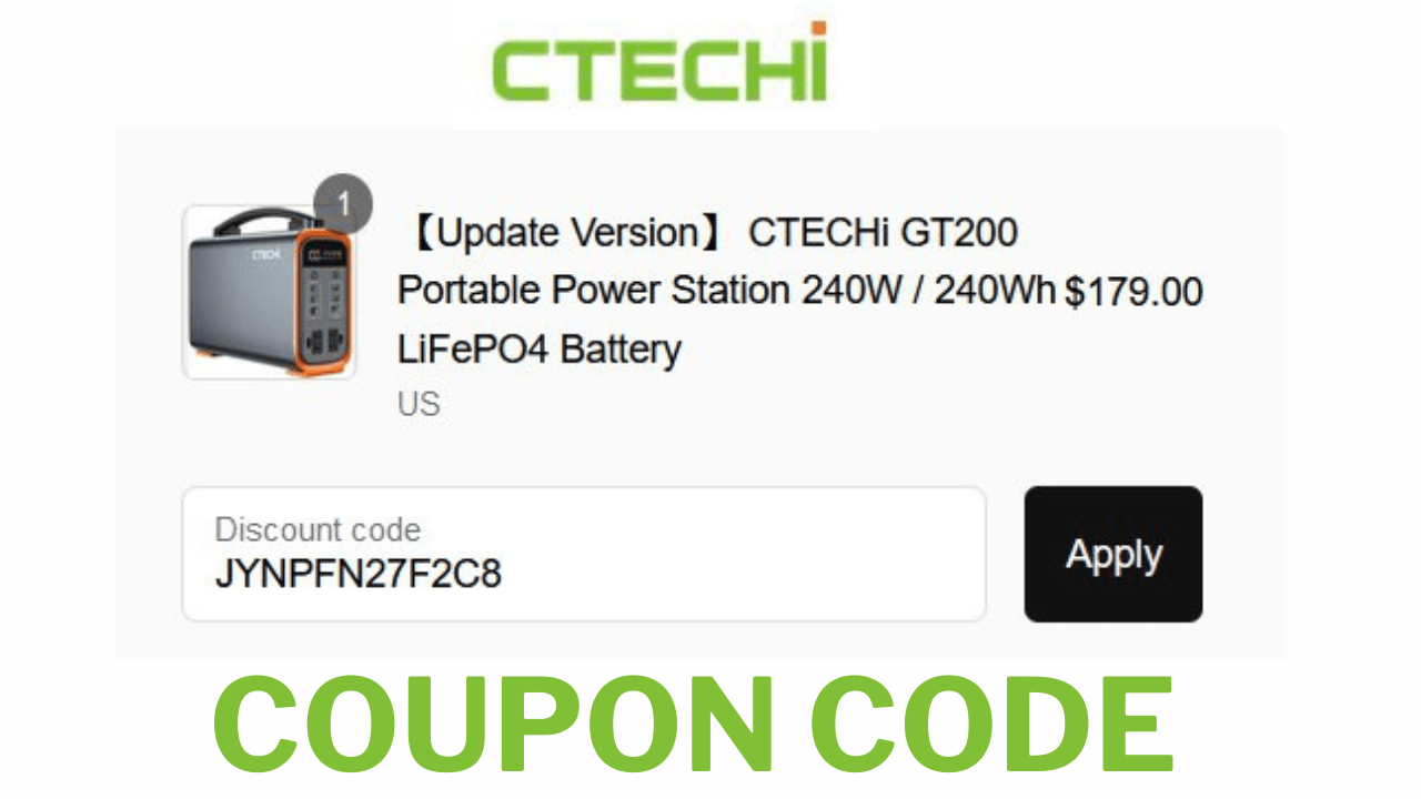 250.00 off Ctechi Portable Power Station Coupon Code