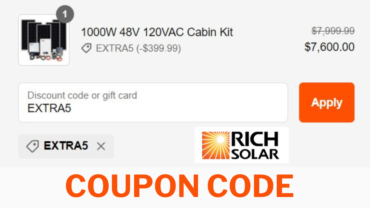 200.00 off Rich Solar Panels Coupon Code RichSolar