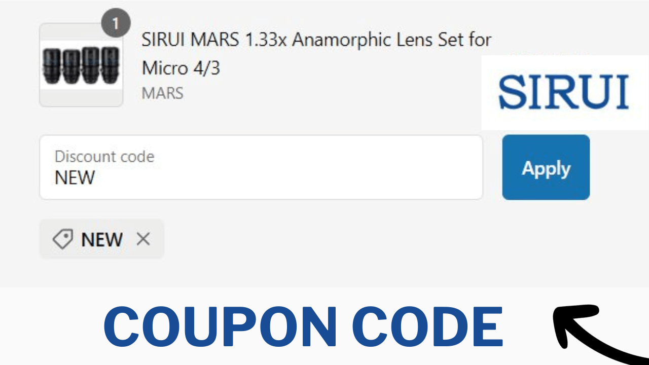 250.00 off Sirui Anamorphic Lens Discount Code SIRUI