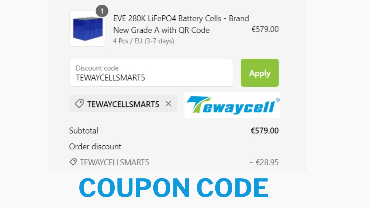 55 off TewayCell LiFePO4 Battery Coupon Code