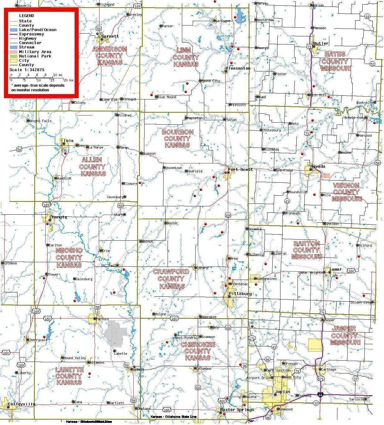 Map Of Southeast Kansas WildlifeAreas