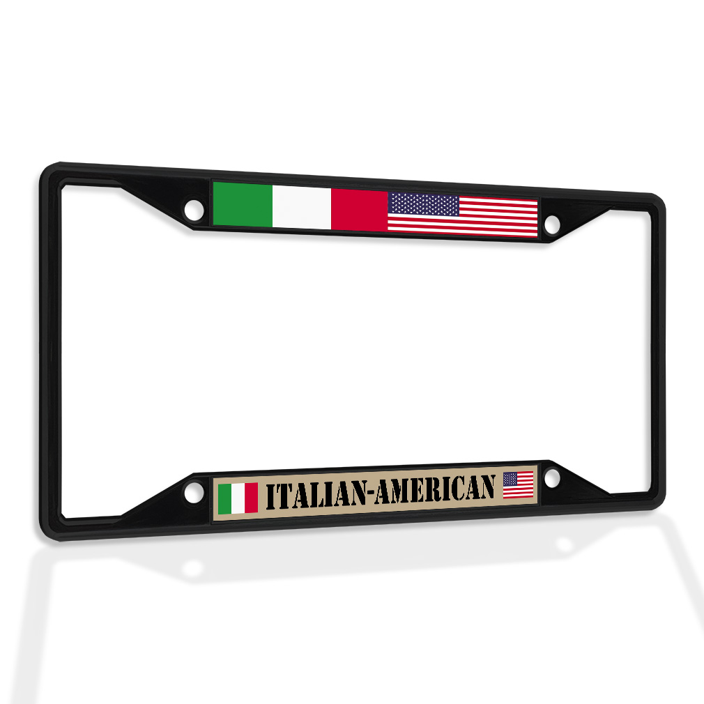 Metal License Plate Frame Vinyl Insert ItalianAmerican with Unity Flag eBay