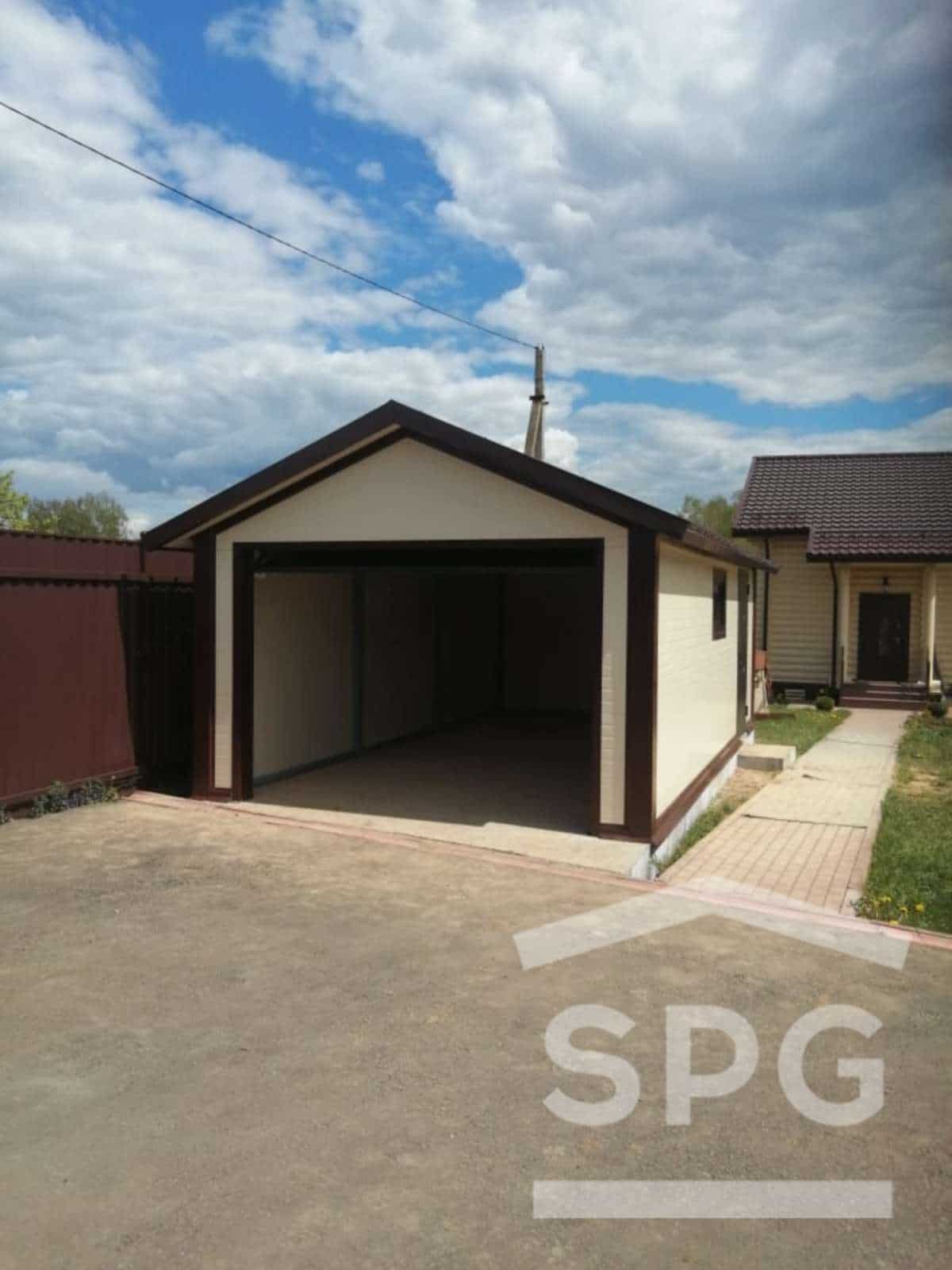 Гараж 3,8х7,5 двускатный для 1ой машины (092) SPgarage Гаражи из