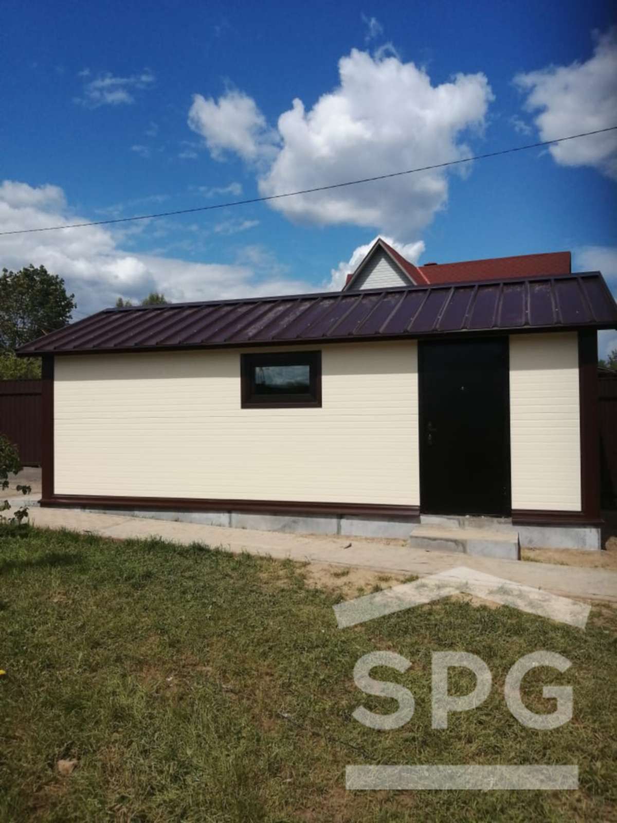 Гараж 3,8х7,5 двускатный для 1ой машины (092) SPgarage