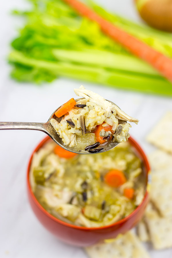 Chicken and Wild Rice Soup Feeling sick? A bowl of this soup is in order!