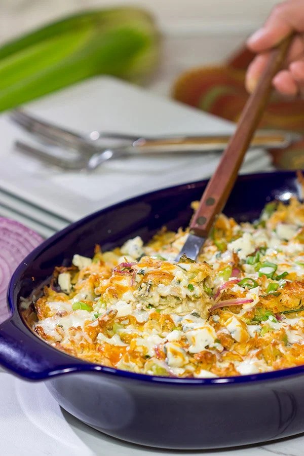 Buffalo Chicken Pierogi Bake Easy weeknight dinner!