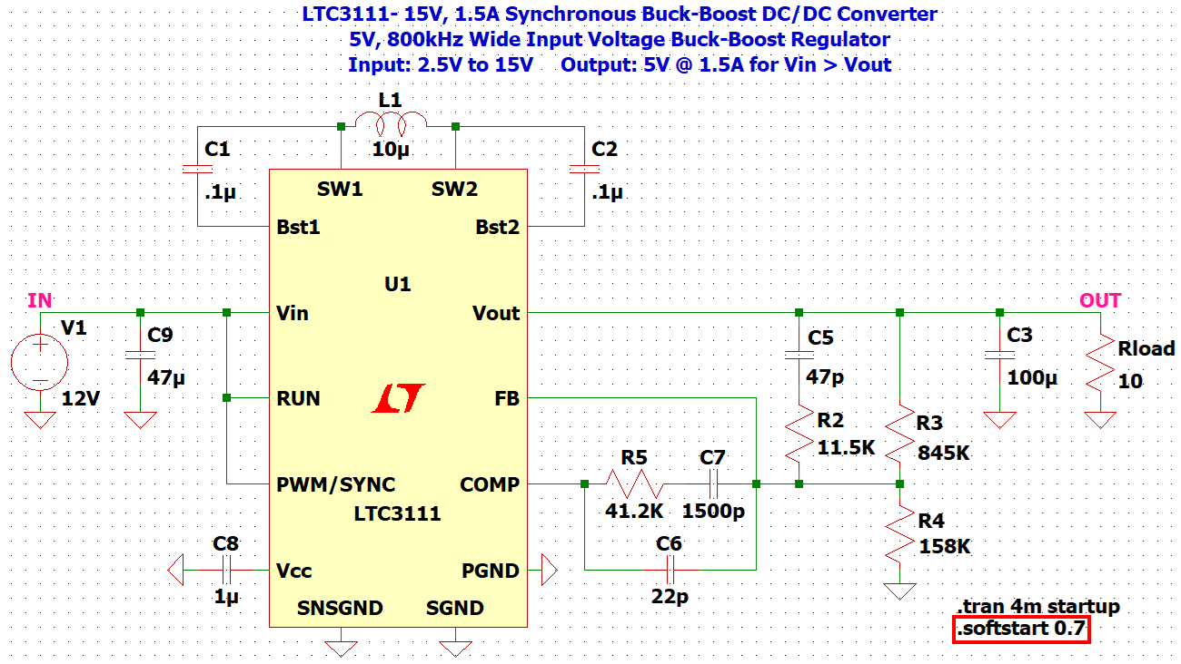 .softstart LTspice Shortened Rise Time for a StepUp/StepDown