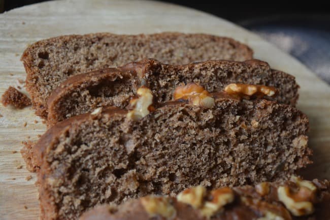 banana walnut cake in pressure cooker whole wheat cake