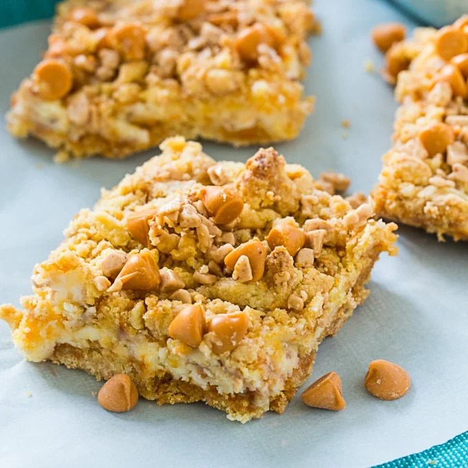 Butterscotch Toffee Cheesecake Bars Spicy Southern Kitchen