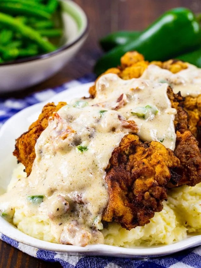 Chicken Fried Steak with Jalapeno Bacon Gravy Spicy Southern Kitchen