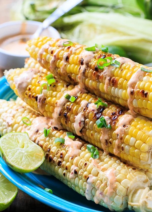 Grilled Corn with Chipotle Cream Spicy Southern Kitchen