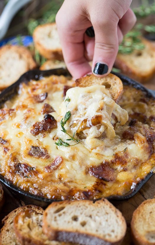 Hot Caramelized Onion Dip with Bacon and Gruyere Spicy Southern Kitchen