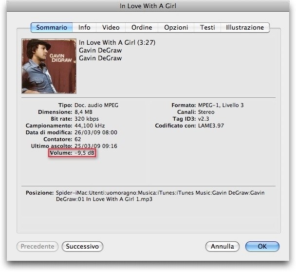 Regolare il volume delle canzoni di iTunes e iPod SPIDERMAC