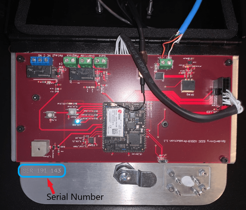 Where can I find the serial number for a keypad? – Spiderdoor Technology