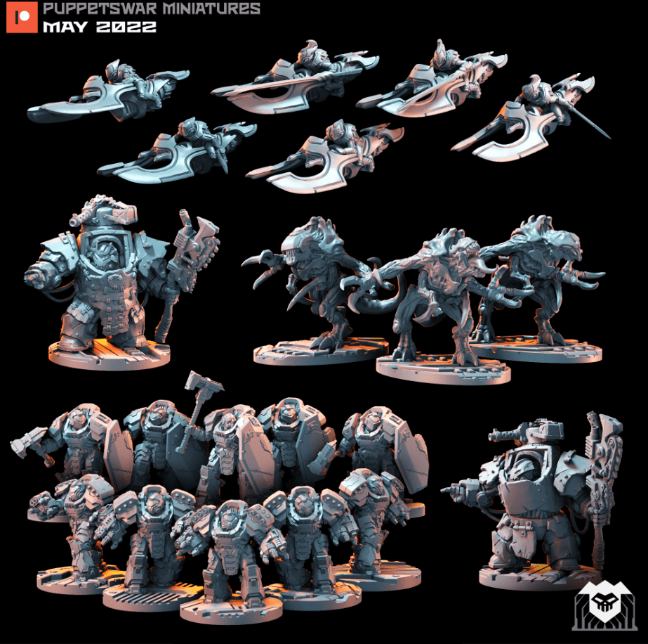 New Space Elf Bikers & Marine Heavy Armor Puppetswar 3D Patreon